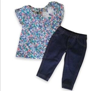 CARTER’S Floral A-Line Top Jeggings Outfit‎ Set 3 months